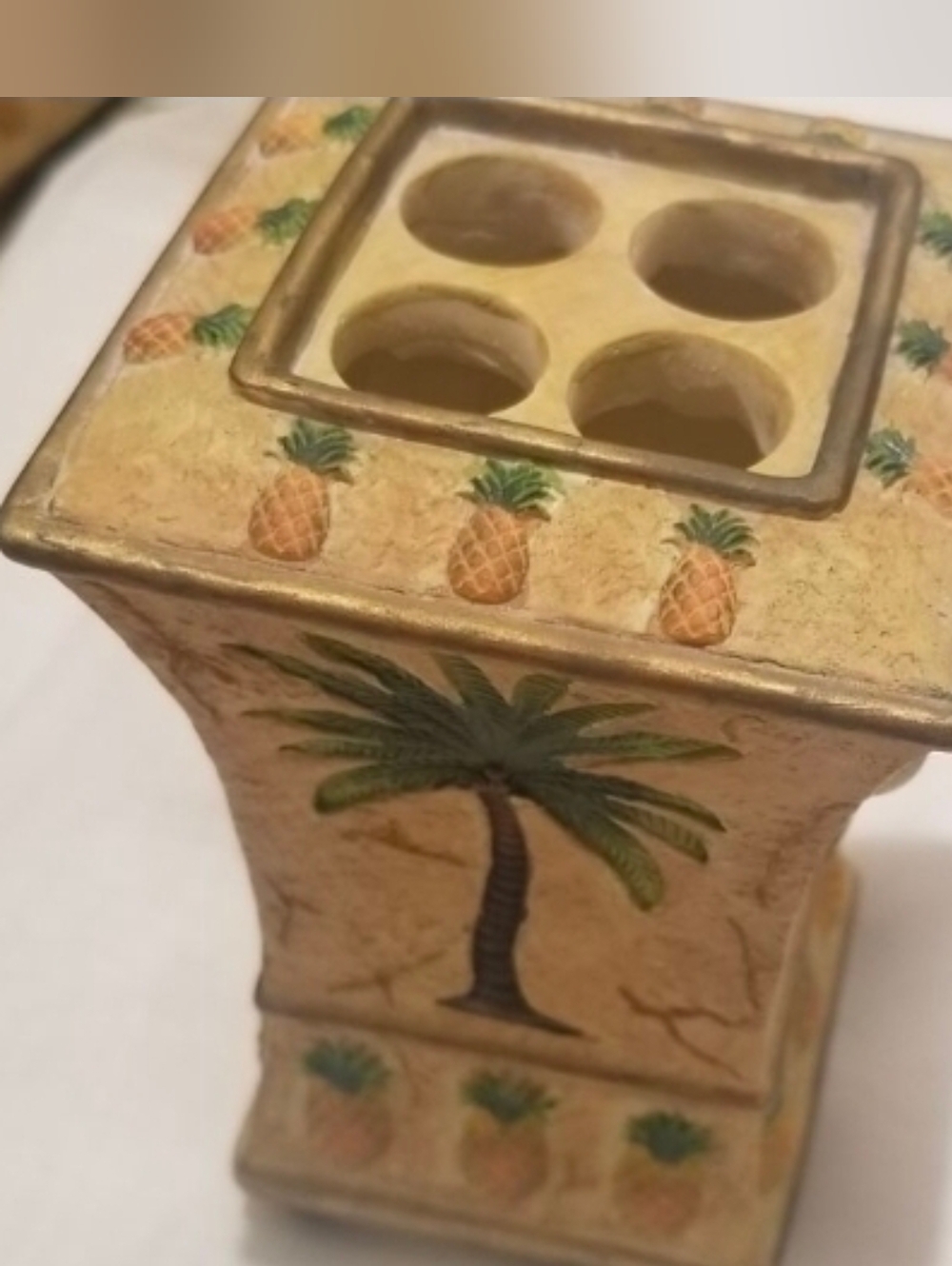 Tropical Palm Tree Bathroom Accessories 4 Piece Set - Picture 5 of 9